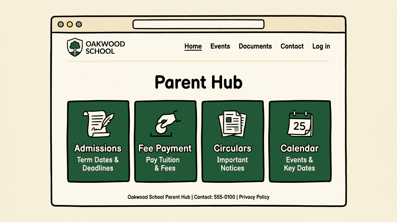 Parent Hub homepage — FileNest